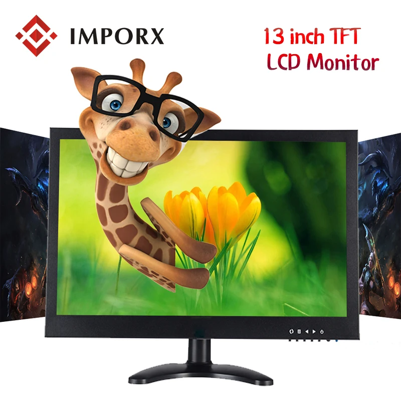 

13 Inch HD TFT LCD Monitor Display With VGA AV BNC USB HDMl Input Portable CCTV Monitors Screen for PC VCD DVD Security Camera