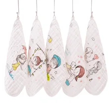 5 шт./лот стиральная Марлевое банное полотенце муслин из хлопка для младенцев маленькие Полотенца новорожденных Детское полотенце для лица Мягкий носовой платок 30*30 см