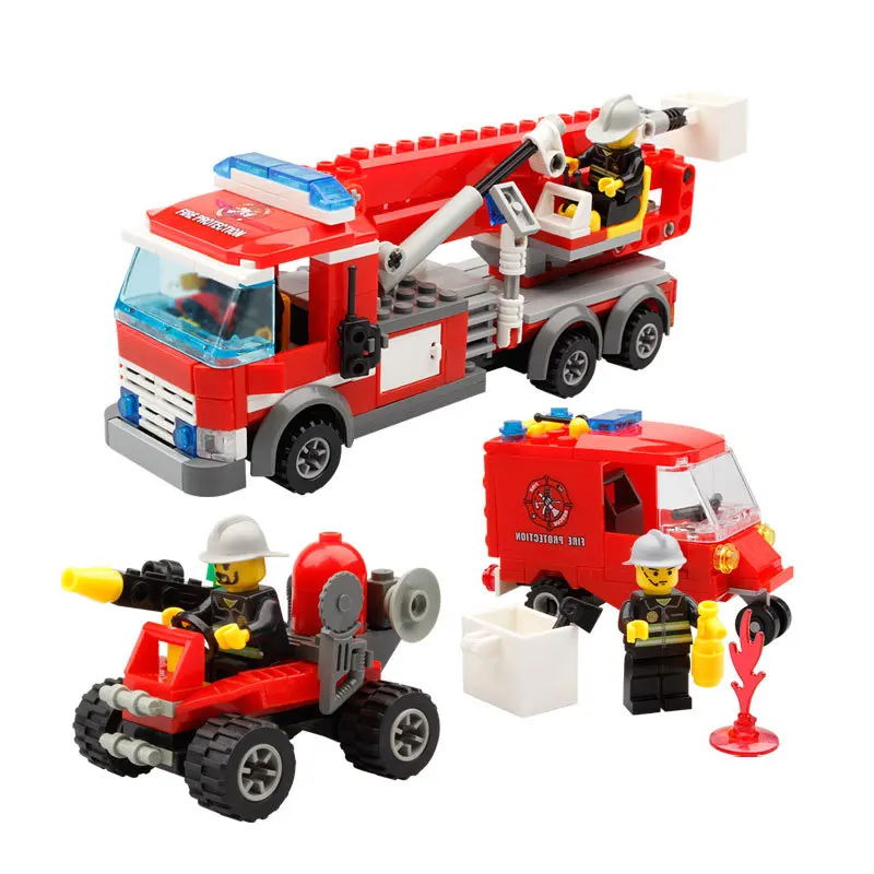 8053 игрушек 244 шт. строительные блоки серии город пожарная техника обучающая