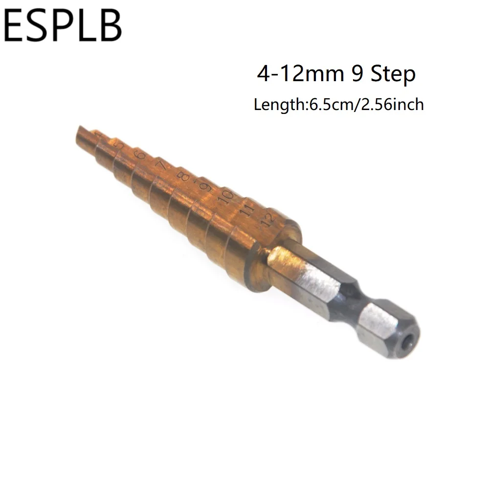 ESPLB 1 шт. 4 12 мм 5/9 шагов 3 13 мм сверло титановое шестигранное хвостовик высокоскоростная стальная пила по дереву конусная пила мощное сверление|Сверла| | АлиЭкспресс
