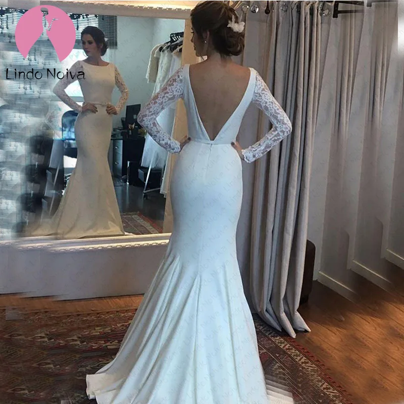 Vestidos De Noiva кружевные платья с длинными рукавами Русалка прополка 2019 Элегантное