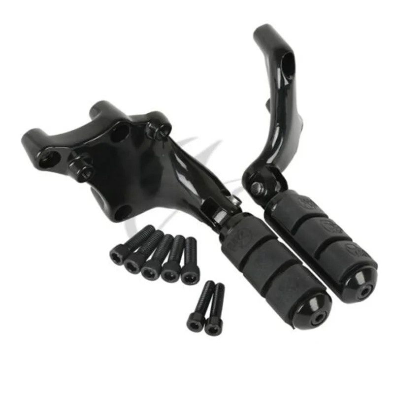 Motorcycle Black Anti Vibration Foot Pegs & Bracket For Harley 883 1200