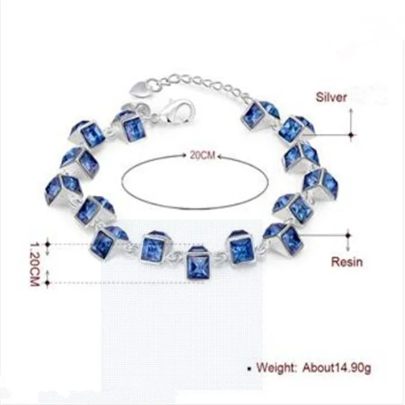Brand Charm Bracelets & Bangles 925 sterling Silver Zircon Women Elegant Fashion Wedding Party