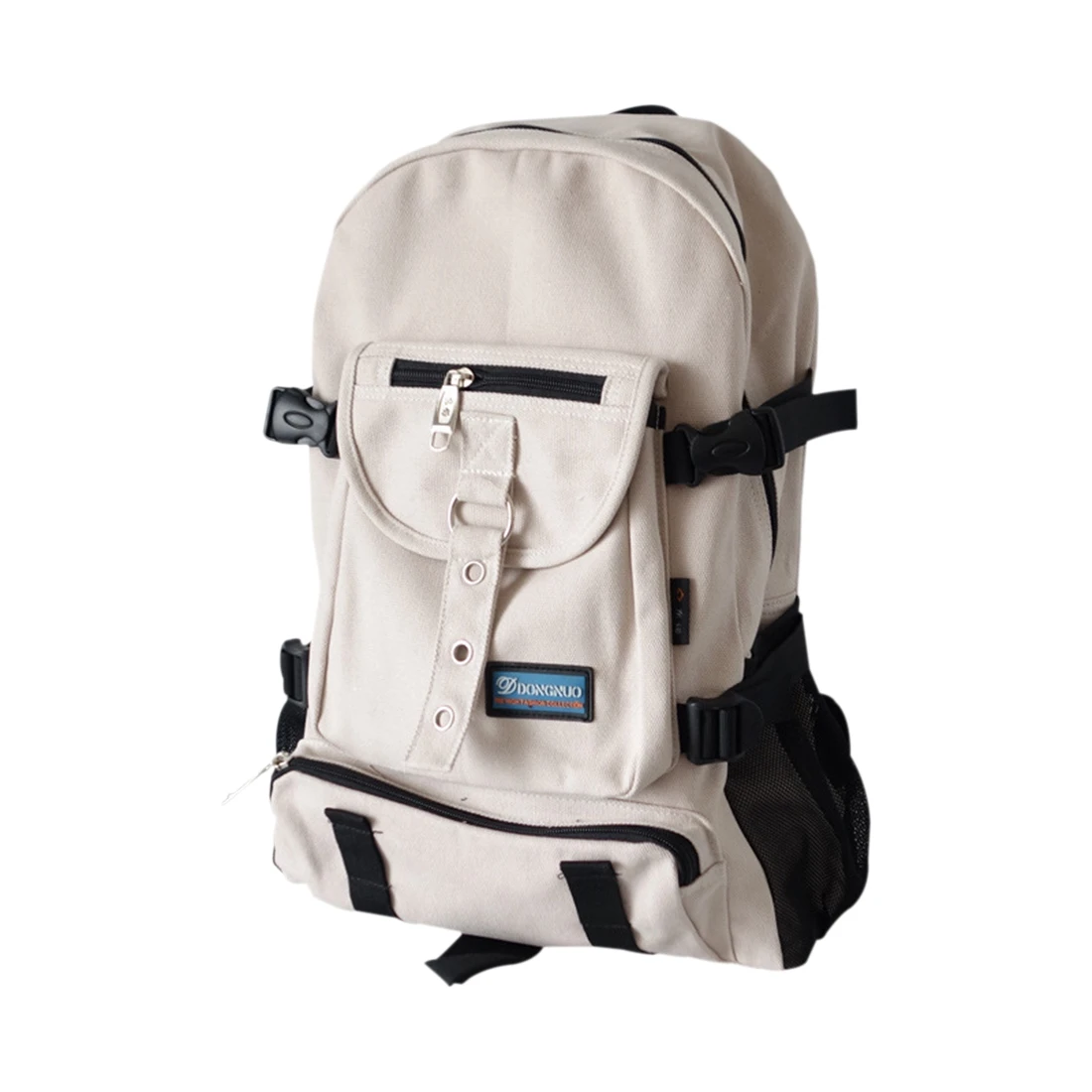

New DONGNUO New Fashion arcuate shoulder strap zipper casual bag backpack school bag canvas bag for men
