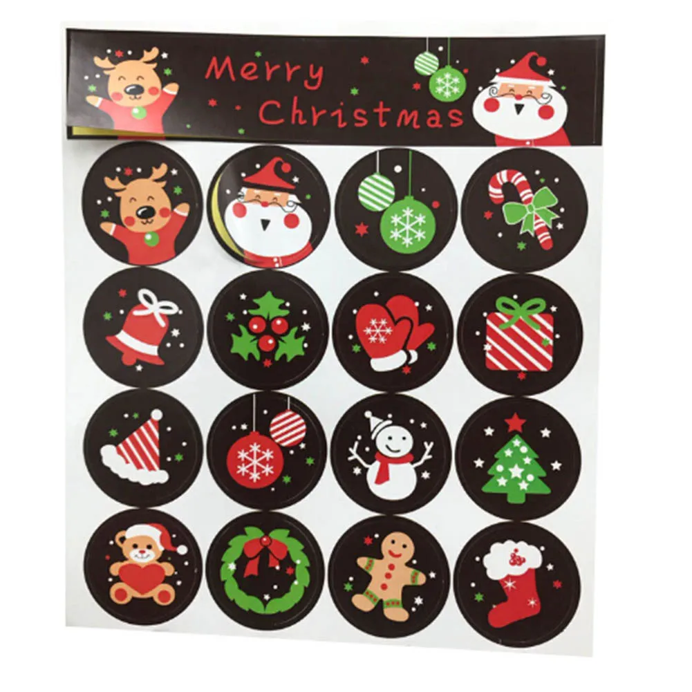 

5pcs Baking Santa Tree Pattern Gift Kraft Sticker Gift Labels Stickers Sweets Party Seal Sticker Santa Claus Tree Pattern