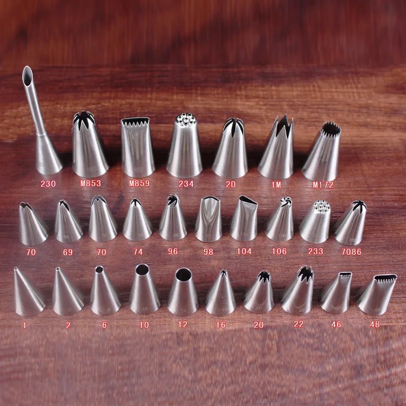 

Small 304 Stainless steel Pastry Tip, cake tips, Cake Puff Decorating Icing Nozzles Piping Sugarcraft Pastry Tip