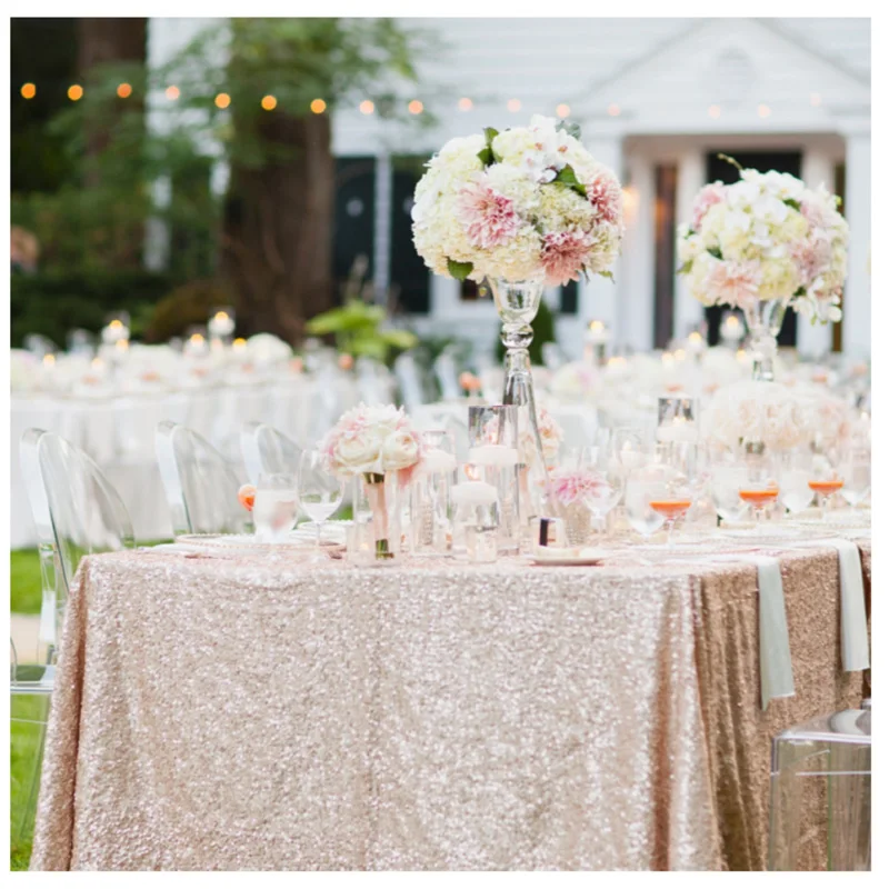 Whole 90 132 Champagne Sequin Tablecloth For Wedding Beautiful Whole 90 132 Champagne Sequin Tablecloth For Wedding Beautiful Table Cloth Overlay Cover R In Tablecloths From Home Garden On