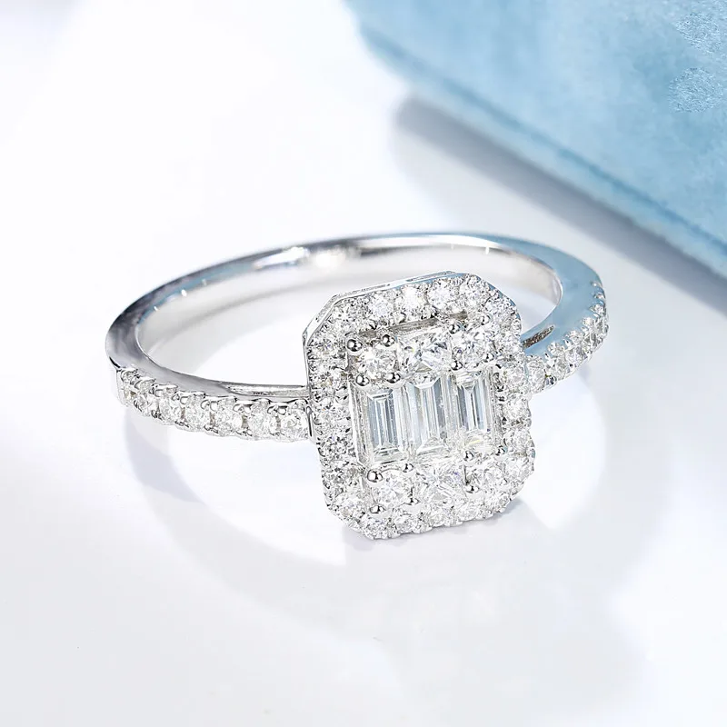 Vecalon, ювелирное изделие, Настоящее 925 пробы, серебряное кольцо, Т-образная форма, 5А, циркон, Cz, обручальное кольцо, кольца для женщин, для невесты