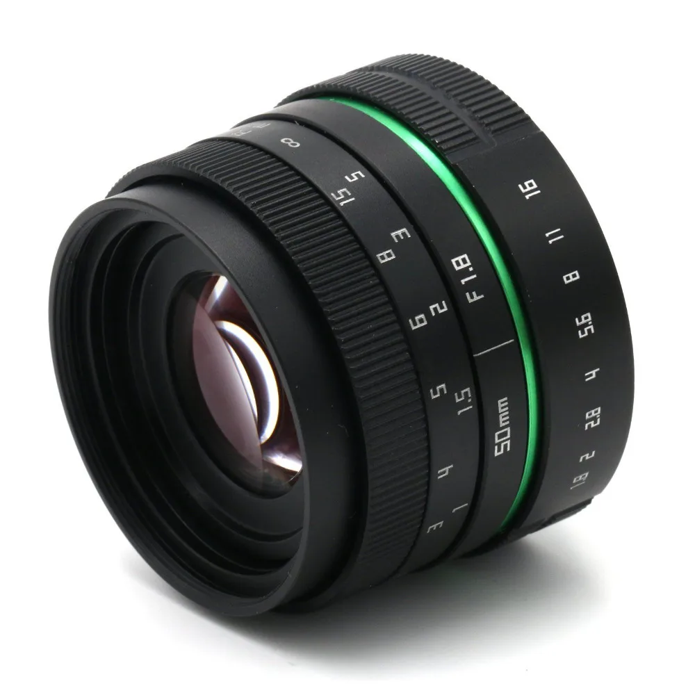 Новый зеленый круг 50 мм f/1 8 C крепление CCTV объектив камеры (V2) для Canon EOS M EF