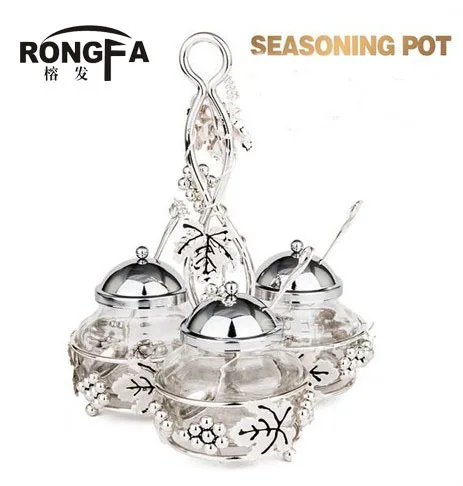 

silver Grape pattern seasoning pot condiment pot