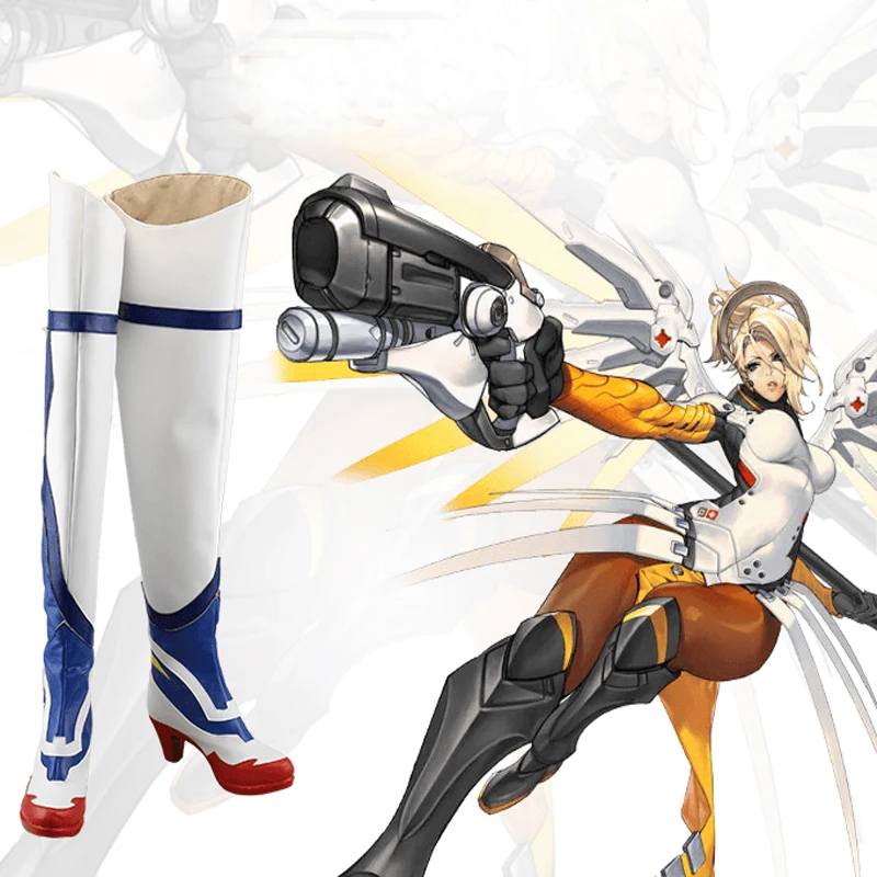 Обувь для костюмированной вечеринки OW Mercy ангела Циглер Ботинки Хэллоуина
