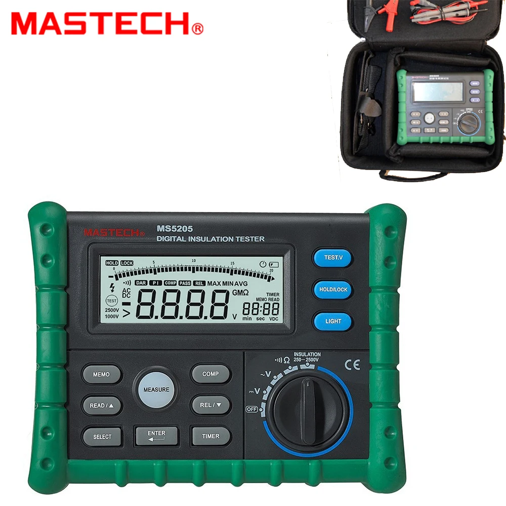 High Precision Digital MS5205 Insulation Tester Megger 100.0G MegOhm Meter DC 250/500/1000/2500V AC750V | Инструменты