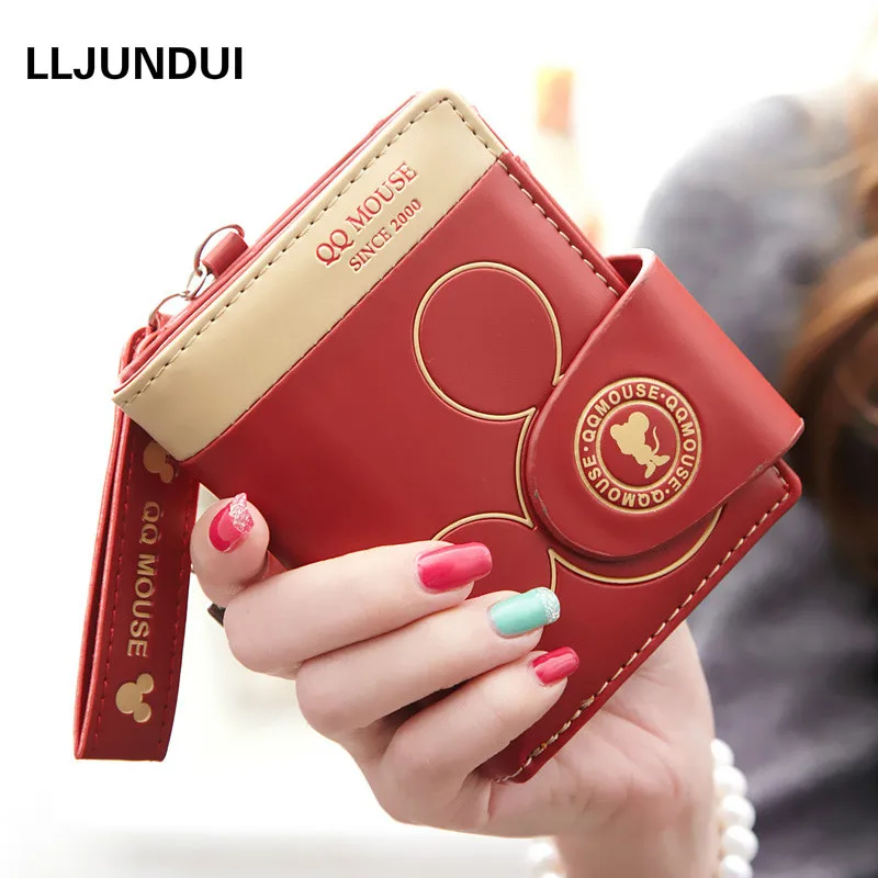 

Women small wallet mickey cartoon cute coin purse hasp card holder womens wallets and purses female wallets famous brand