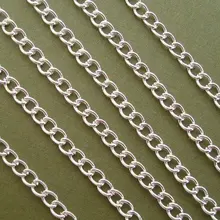 200 м/lotSilver покрытая твист цепочка с кубическими звеньями 2,5x3,5 мм