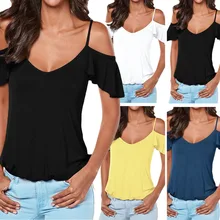 Womens Cold Shoulder Open Back Crisscoss Style T Shirt T-shirt Tee Tops for Ladies Womens Cold Shoulder Open Back Crisscoss Style T Shirt T-shirt Tee Tops for Ladies