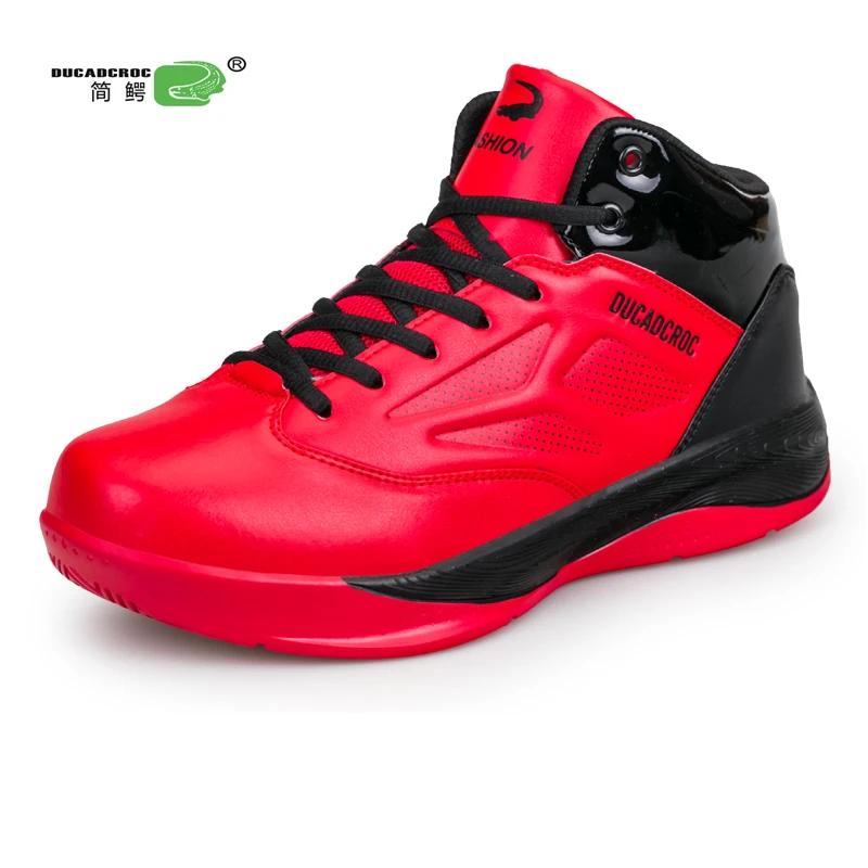

Mens Basketball Shoes High Top Training Sneakers Large Size Sport Shoes Man Black Red Athletic Shoes Original Basketball Boots