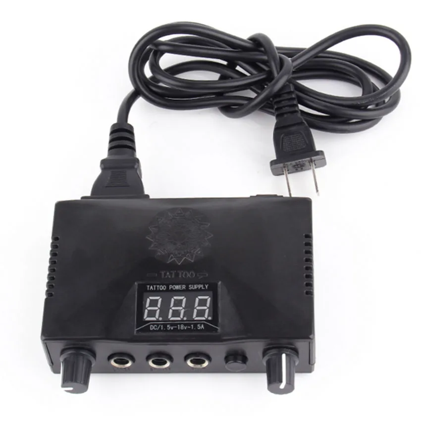 

Tattoo Power Supply Shader Liner Body Art Permanent Makeup Dual LCD Intelligent Digital for Rotary Tattoo Machine Gun Foot Pedal