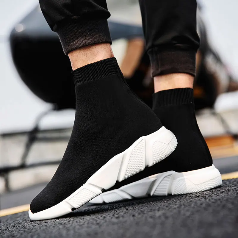 MWY Mens Shoes Casual Warm Stretch Socks Sneakers Zapatos De Hombre Non Slip Mens Trainers Outdoor Walking Shoes Plus Size