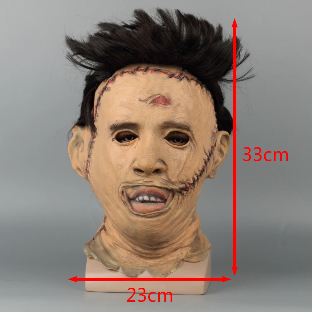 The Texas Chainsaw Massacre Leatherface Masks Scary Movie Cosplay Halloween Costume Props High Quality Toys Party Latex mask (33)