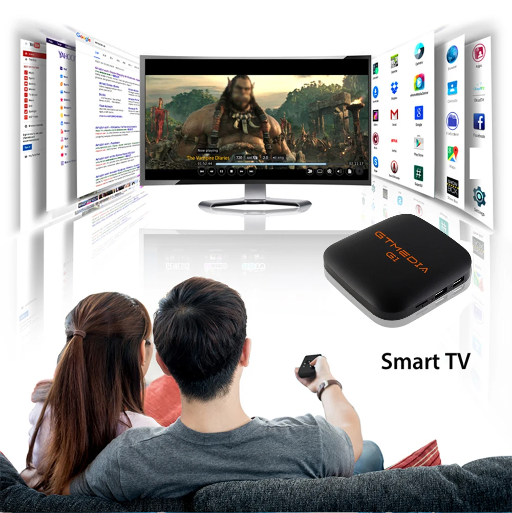 GTmedia G1 Android tv Box Smart tv 4K H.265 HDR четырехъядерный 1G 8G wifi Google Cast Франция m3u телеприставка 4 медиаплеер