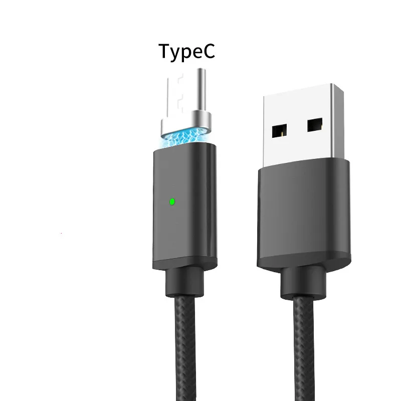 Магнитный кабель Vanniso Micro USB 2A, кабель для быстрой зарядки для iPhone XS X XR 8 7 samsung S8 type C, магнитный кабель для мобильных телефонов - Цвет: Black for Type C