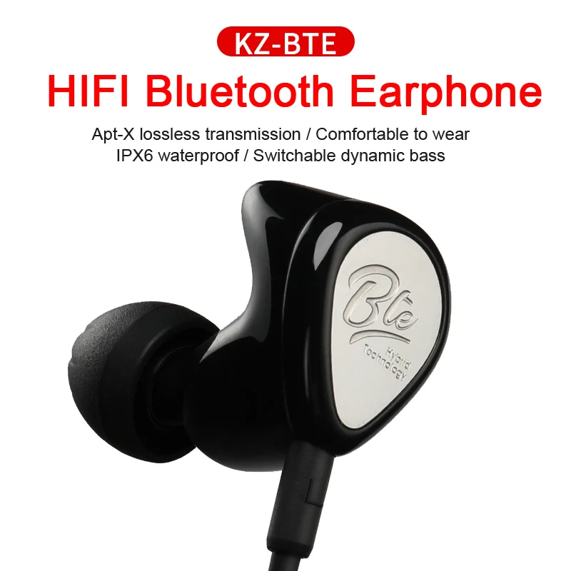 Плотным верхним ворсом KZ BTE звуковой слуховой аппарат для Bluetooth наушники