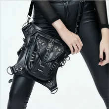Punk bag thigh Motor leg Outlaw Pack Holster Protected Purse Shoulder Backpack Purse PU leather men pack