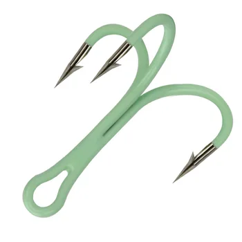 

5Pcs/Bag High Carbon Steel Treble Fishing Hook Barbed Fishhooks Luminous Triple Hooks Sea Tackle Accessories