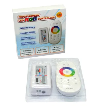 

LED Radio Frequency 18A RGB Led Controller 2.4G Touch Screen RF Remote Control 5050/3528 RGB Led Strip/Bulb/Downlight DC12-24V