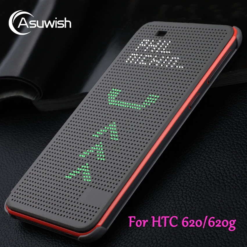 

Flip Cover Silicone Case For HTC 620 G HTC620 620G Slim Dot Dotted Smart Sleep View Phone Cases Original Desire 820 Mini D820mu