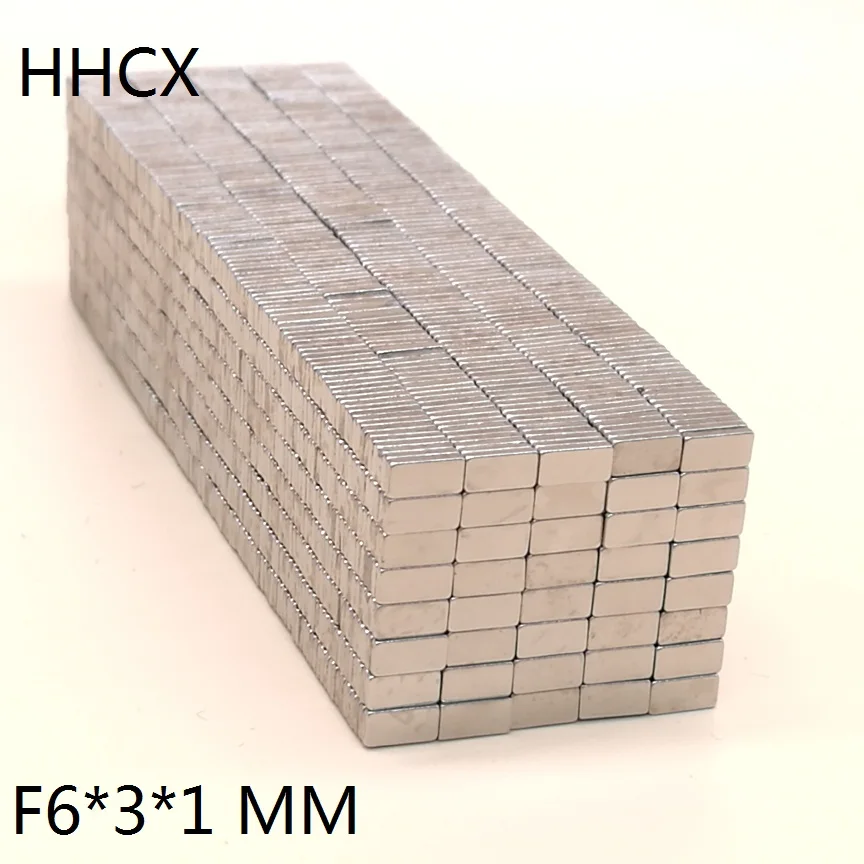 10 шт./лот магнит 6x3x1 мм N35 Сильный квадратный NdFeB редкоземельный магнит 6*3*1 мм неодимовые магниты 6 мм x 3 мм x 1 мм никелирование