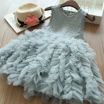 

New Summer Baby Girl Dresses Sleeveless Kids Girls Dress 2-6 Years Children's Clothing Pink Blue White