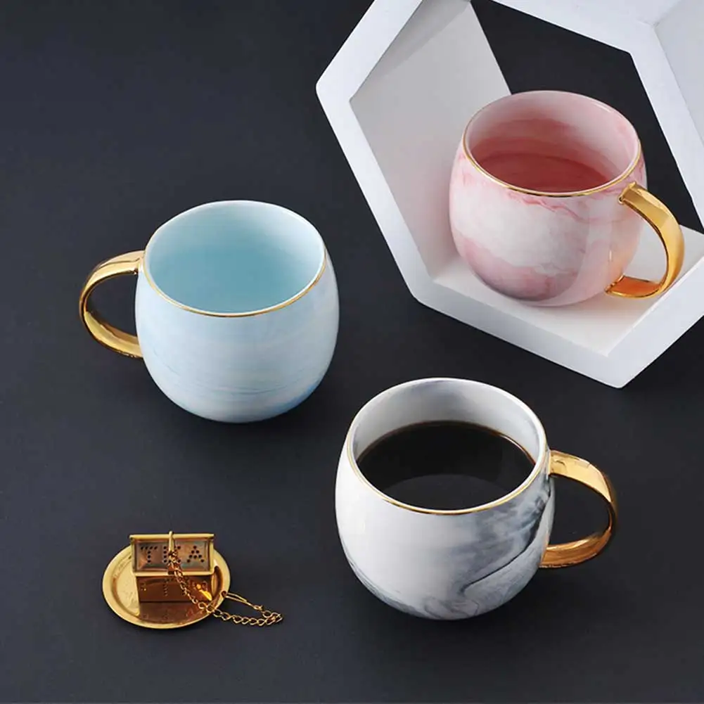 Nordic Mug Cup Marble Ceramic Milk Tea Drinking Cup Breakfast Drinkware for Home Office Taza de cafe europea BDF99