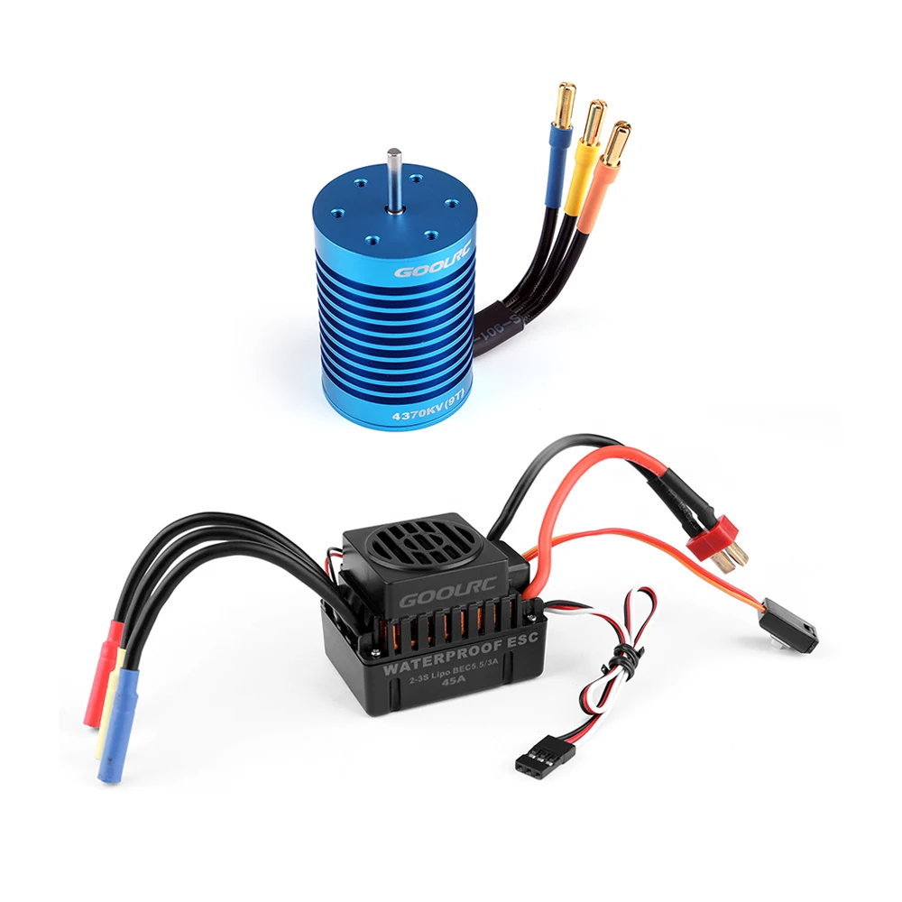 

Original GoolRC 3650 4370KV 4P Sensorless Brushless Motor & 45A Brushless ESC for 1/10 Off-road RC Car