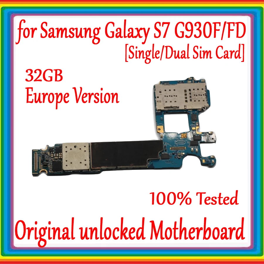 S7 материнская плата разблокированная для Samsung Galaxy Логическая G930F 32 Гб ОС