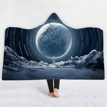 

SOFTBATFY Bright Galaxy Hooded Blanket Fleece Throw Blanket Dropshipping