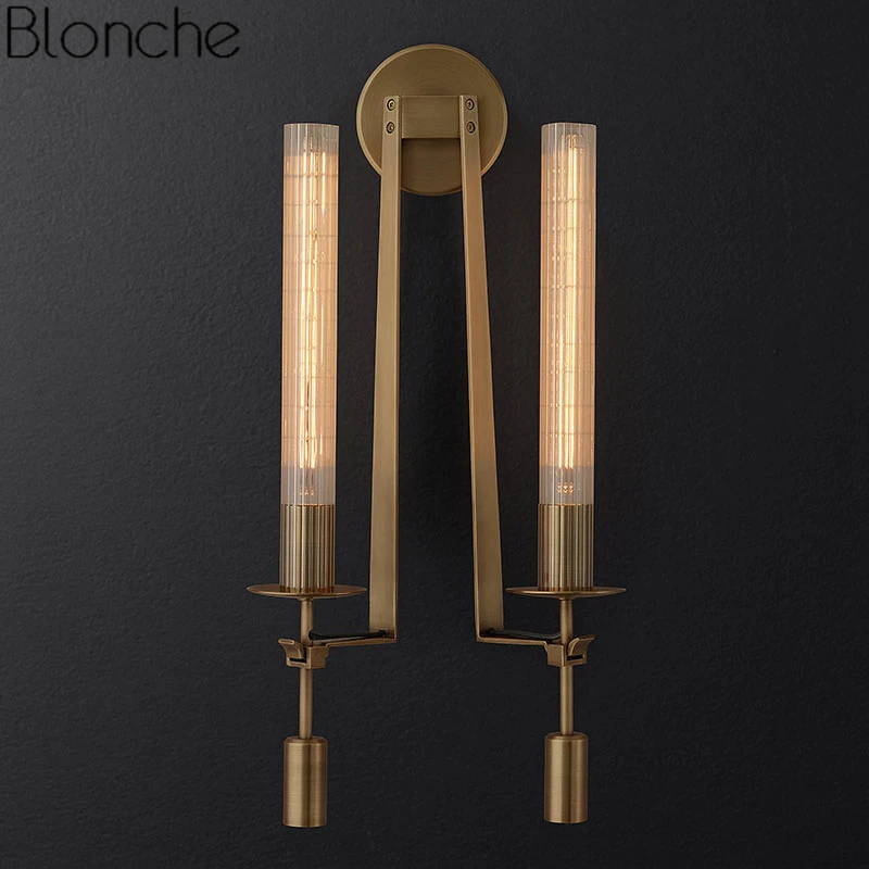 

Vintage Black Bronze Iron Wall Lamp Led Retro Glass Wall Sconce Mirror Light Fixtures for Bathroom Loft Industrial Home Decor