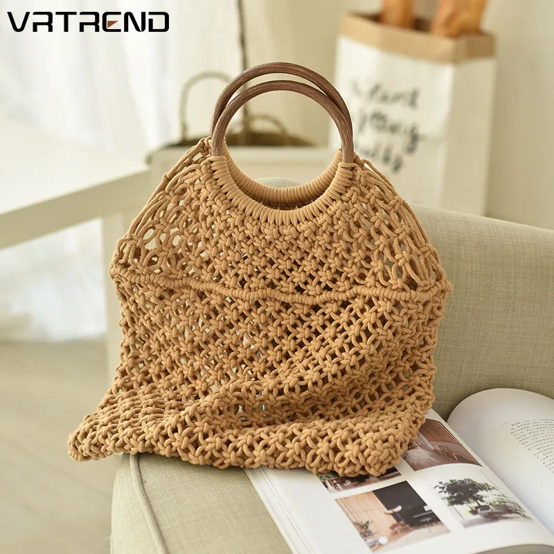 knitted beach bag