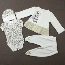 Одежда для маленьких девочек; комплект из 4 предметов; бутик для новорожденных девочек