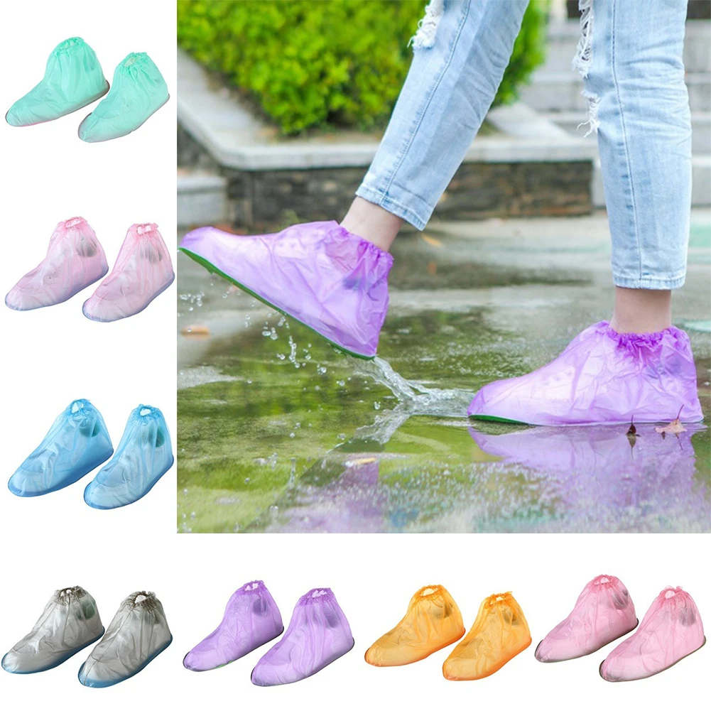 1Pair Reusable Rain Shoe Cover Waterproof Protector Shoes Accessories Boot Rain Shoe Covers Candy Color Beam Cope Shoes Cover
