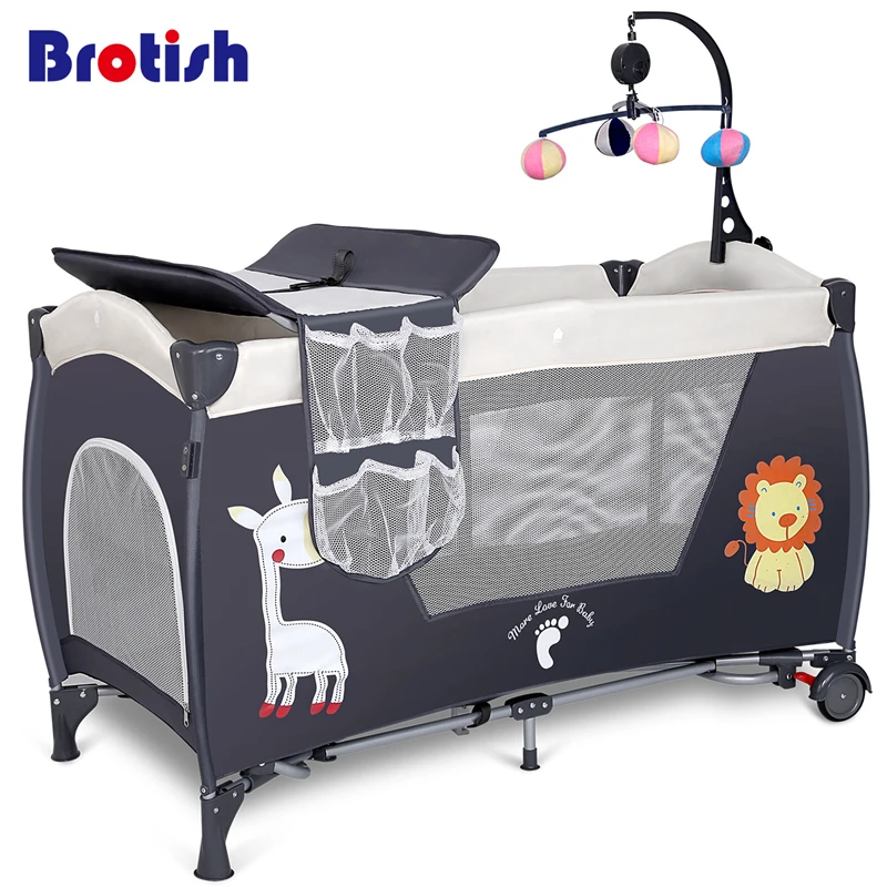 

Environmental protection baby multifunctional folding crib infant baby bed kids bed baby portable playpen bed