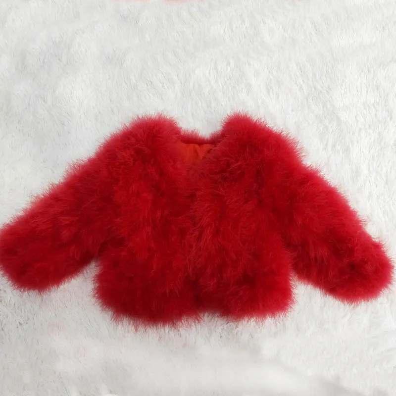 Зимняя куртка из натурального турецкого пера, пальто с мехом страуса, куртка, настоящая детская одежда, modis casaco infantil - Цвет: as picture 02