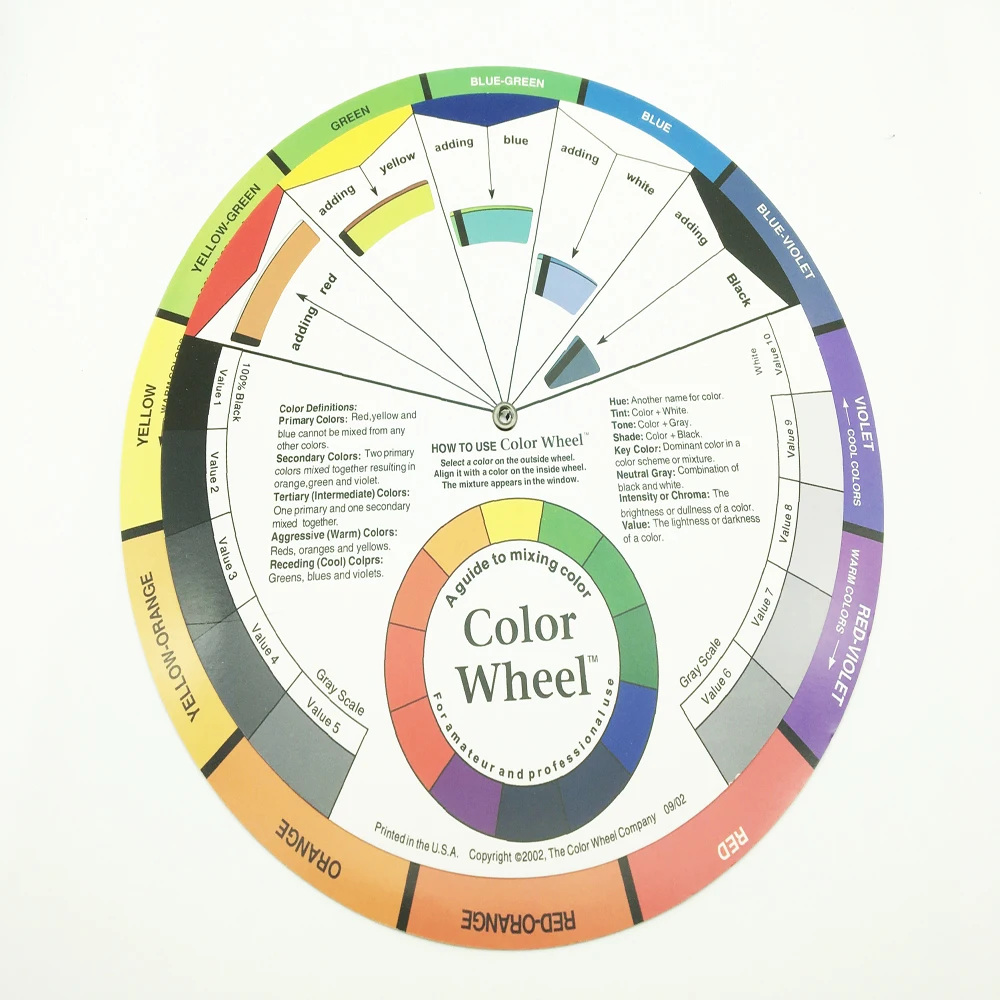 

1 pc Tattoo Nail Pigment 12 Color Wheel Paper Card Supplies Three-tier Design Mix Guide Round The Central Circle Rotates