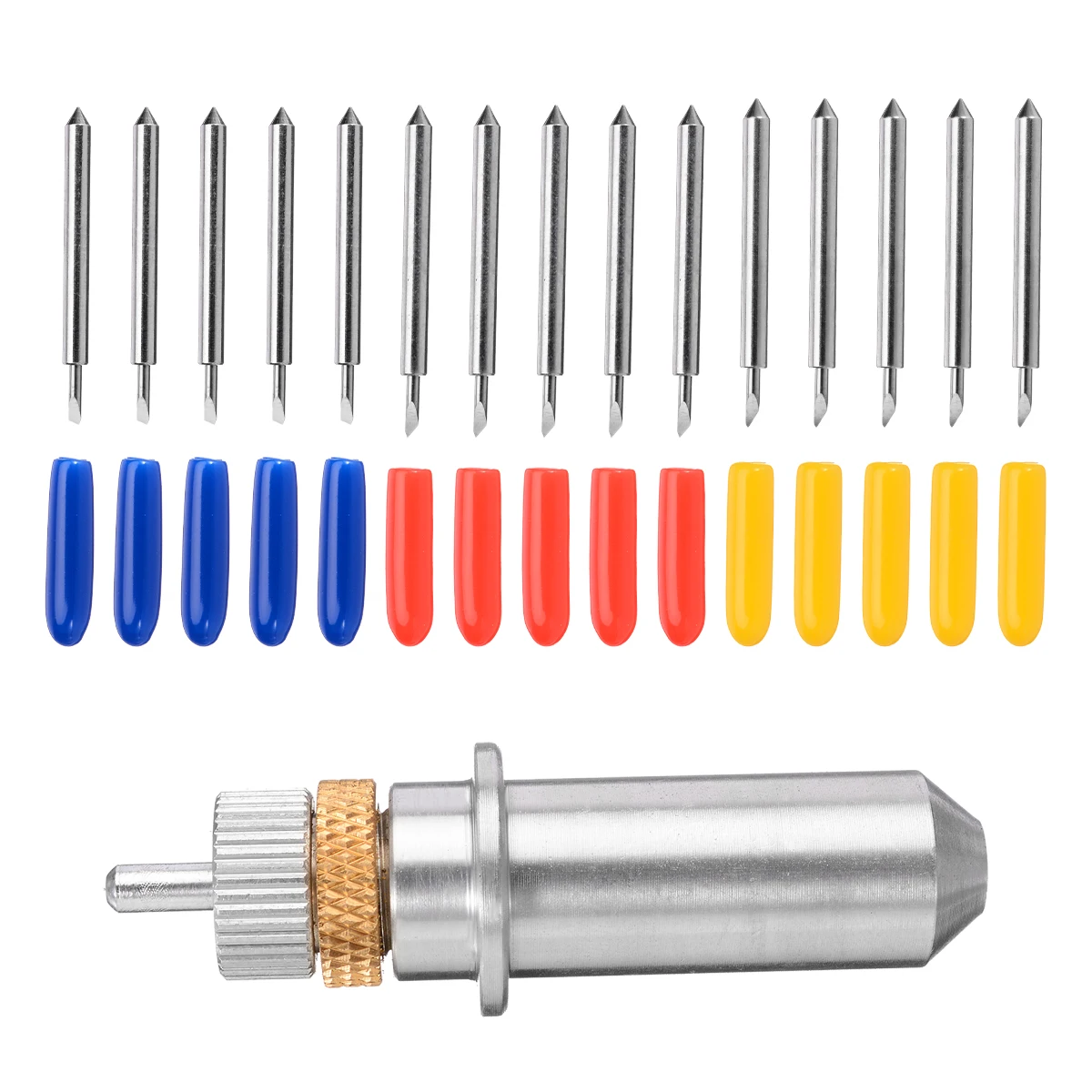 15Pcs 30/45/60 Degree Cutter Blade + Aluminum Alloy Cutting Plotter Holder For Roland Vinyl Cutter For Machine Tools Practical