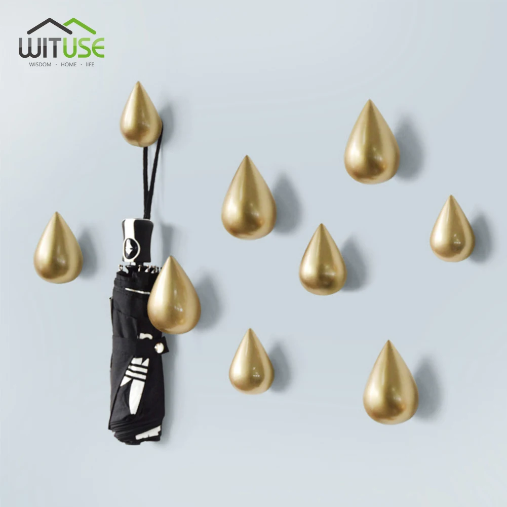 

Resin Wall Hanger Coat Hook Water Drop Shape Coat Racks Decorative Hook Home Decoration For Living Room Bathroom Accessories