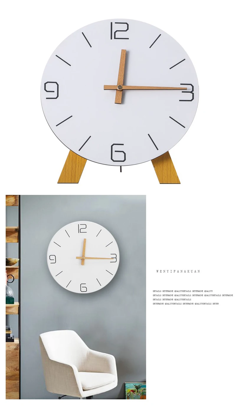  study clock watch office office table decoration flip calendar bamboo clock desk clock circular electronic desktop clock dementia clock  (8)