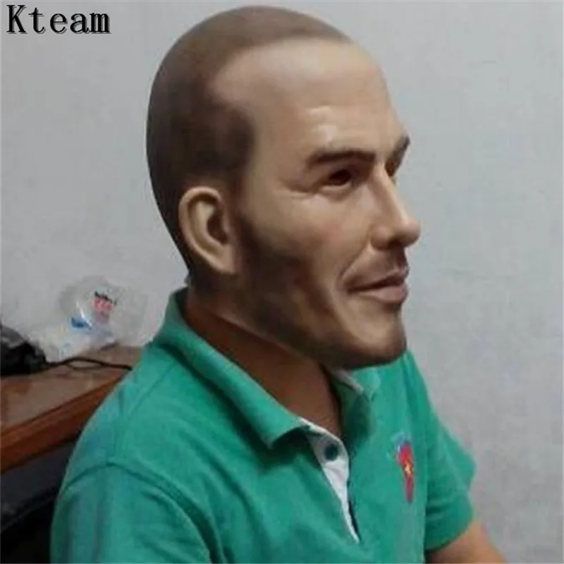 

Halloween Party Cosplay Famous Man David Beckham Face Mask Latex Party Real Human Head Mask Cool realistic Crossdress Mask Toy