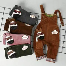 Вельветовые Штаны для мальчиков; одежда для малышей; модные комбинезоны на весну; Детские хлопковые трикотажные утепленные штаны на подтяжках; детская одежда