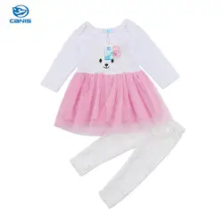 Новорожденный малыш для маленьких девочек кролик Кружево платье-пачка Длинные штаны наряд Комплект одежды для малышей Обувь для девочек
