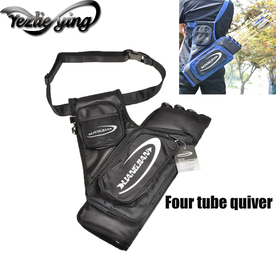 

Outdoor Hunting Archery Accessories Compound Bow/Recurve Bow Four Tube Quiver Black Blue Shooting Quiver Four Tubes